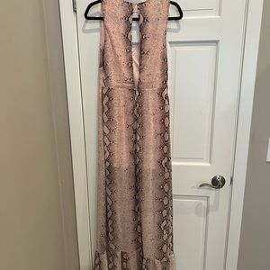 Sans Souchi pink snake print maxi dress